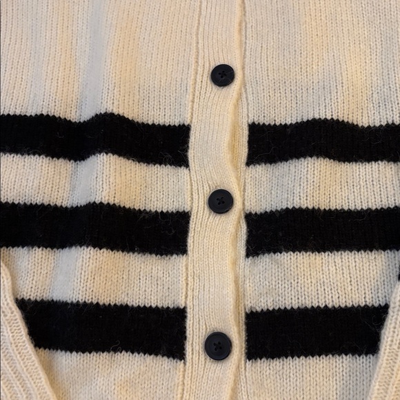 Darling Black and Cream Striped Sweater - Picture 5 of 9